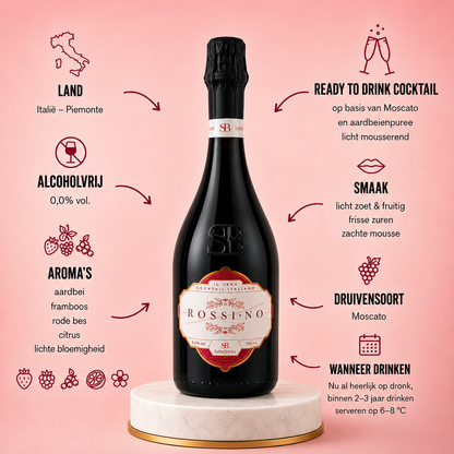 SeiBelissimi - Rossi•no 0.0 - Alcoholvrije Aardbeien Cocktail